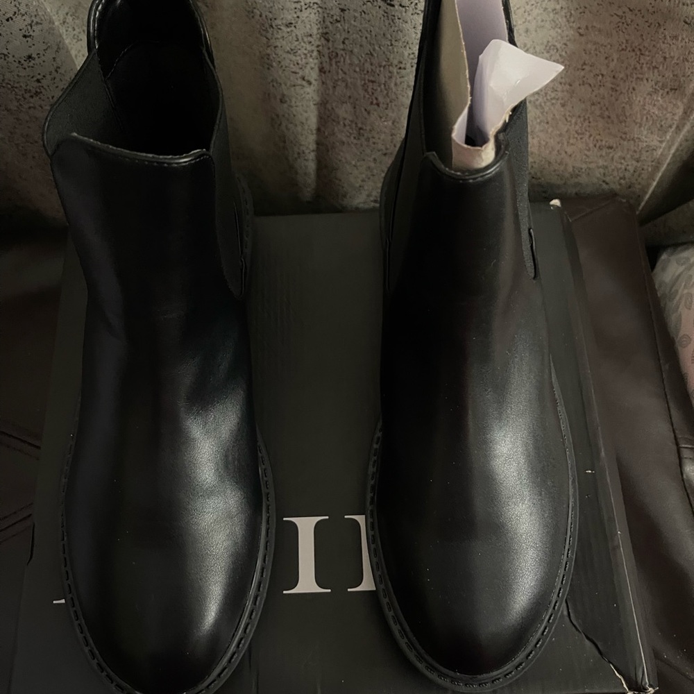 Sleek Black Leather Ankle Boots